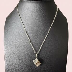 Tiffany & Co. Atlas Cube Necklace in Sterling Silver – Roman Numeral Design